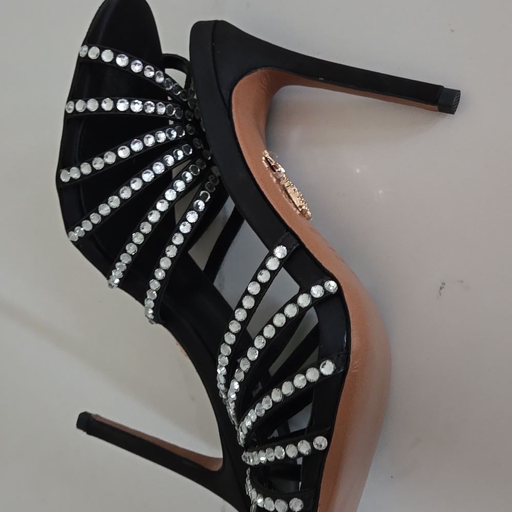Aquazzura Black Heels with Crystal Straps - Picture 6 of 9